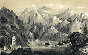 Images Dated 29th September 2007: Pilgrims at the source of the Ganges, India, 1847