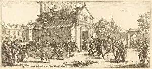 Plunder Gallery: Pillaging a Monastery, c. 1633. Creator: Jacques Callot