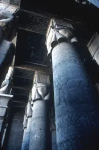 Detail of pillar, Temple of Hathor, Dendera, Egypt, c125 BC-c60 AD