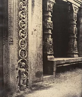 Pillars in the Recessed Portico in the Roya Gopuram, January-March 1858. Creator: Captain Linnaeus Tripe