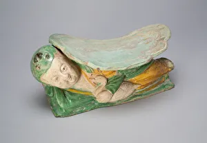 Headrest Prints: Pillow with Boy Supporting a Cloud-Shaped Headrest, Jin dynasty (1115-1234)