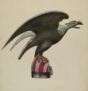 Watercolour On Board Prints: Pilot House Figure (Eagle), c. 1937. Creator: Vincent McPharlin