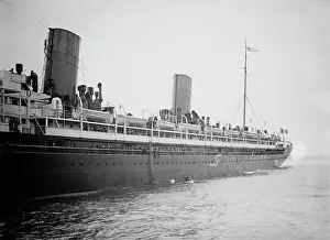 Dry Plate Negative Glass 65 X 85 In Prints: Pilot leaving Str. Deutschland, between 1900 and 1905. Creator: Unknown