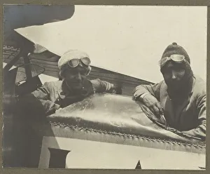 Two pilots in airplane, 1915-1930. Creator: Fedele Azari