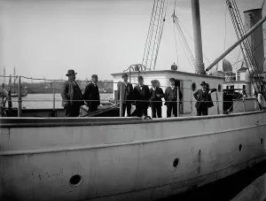 Pilots going out on steam pilot boat New York, between 1900 and 1905. Creator: Unknown