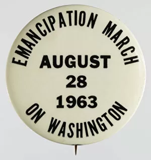 Black History Collection: Pinback button for the 1963 March on Washington, 1963. Creator: Unknown
