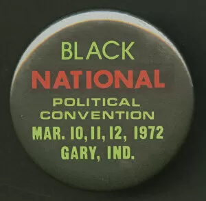 Pinback button for the Black National Political Convention, mid 20th century