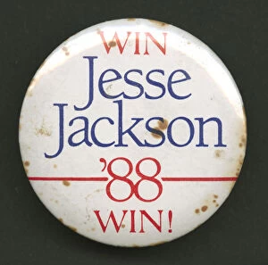 Black History Collection: Pinback button for Jesse Jacksons 1988 presidential campaign, 1988
