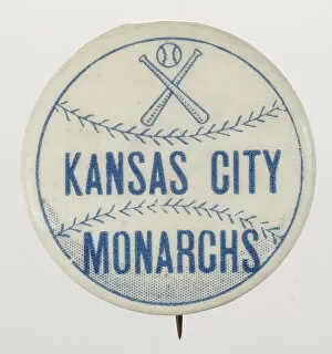Baseball Team Collection: Pinback button for the Kansas City Monarchs, 1920 - 1965. Creator: Unknown