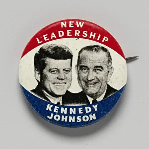 Pinback button for Kennedy - Johnson 1960 presidential campaign, 1960 Pinback button for Kennedy - Johnson 1960 presidential campaign, 1960