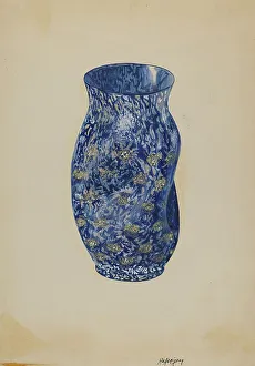 Glasswork Prints: Pinch Vase, c. 1936. Creator: Ralph Atkinson