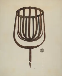 Pine Knot Flare Holder, c. 1939. Creator: Al Curry
