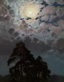 Moonlit Prints: Pines, 1900. Creator: Stefan Popowski