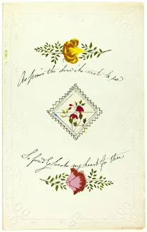 As Pines the Dove Its Mate to See (valentine), c. 1850. Creator: George Kershaw