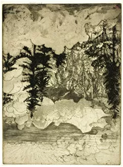 Mountainside Gallery: The Two Pines, Switzerland, 1908. Creator: Donald Shaw MacLaughlan