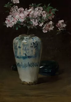 Azaleas Gallery: Pink Azalea—Chinese Vase, 1880-90 (?). Creator: William Merritt Chase