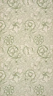Morris Prints: Pink and Poppy. Wallpaper, 1881. Creator: Morris, William (1834-1896)