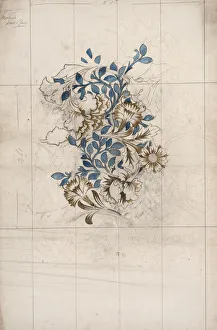 Pink and Poppy. Wallpaper design, 1880. Creator: Morris, William (1834-1896)