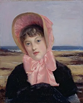 The pink sun-bonnet, 1883. Creator: Jacques Emile Blanche