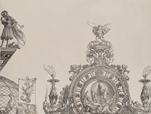 Andreae Hieronymus Gallery: The Pinnacle of the Right Portal; and a Trumpeter and Standard from the Central Portal