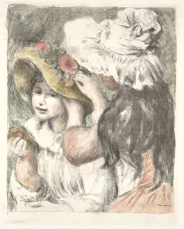 Pinning the Hat, c. 1898. Creator: Pierre-Auguste Renoir (French, 1841-1919)