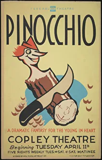 Puppets Prints: Pinocchio, Boston, 1939. Creator: Unknown