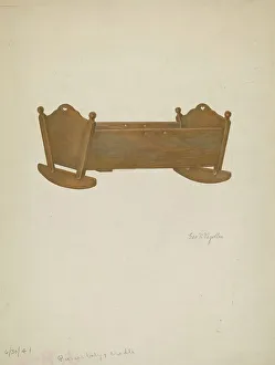 George V Vezolles Prints: Pioneer Baby's Cradle, 1941. Creator: George V. Vezolles