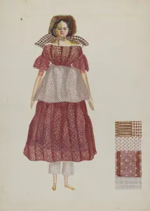 Period Costume Collection: Pioneer Doll, c. 1937. Creator: Verna Tallman