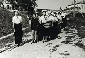 Images Dated 4th February 2010: A Pioneers unit at All-Union Young Pioneer Camp Artek, Gurzuf, Crimea, USSR, 1930s(?)