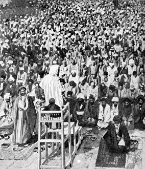 Saudi Arabia Prints: Pious Moslems gathered at the Durbar of God, Mecca, Saudi Arabia, 1922