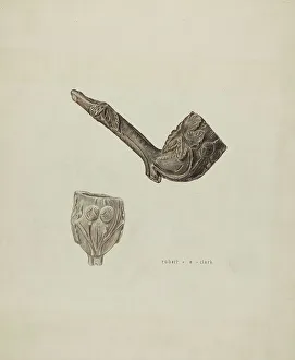 Robert Clark Prints: Pipe, c. 1939. Creator: Robert Clark