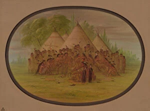 Images Dated 24th February 2021: Pipe Dance - Assinneboine, 1861 / 1869. Creator: George Catlin