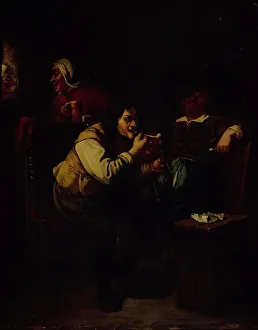 Brauwer Adriaen Prints: The pipe smokers. Creator: Adriaen Brouwer