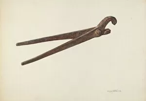 Watercolour And Graphite On Paperboard Collection: Pipe Wrench, 1940. Creator: Herman O. Stroh