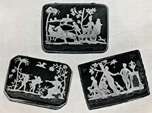 Cecil Reginald Gallery: Three Pique Snuff-Boxes, 1920. Creator: Unknown