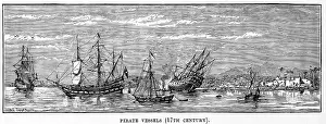 Galleon Prints: Pirate Vessels (17th century), 1882. Creator: Henry Spernon Tozer