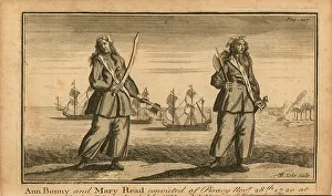 Galleon Prints: Pirates of the Caribbean: Ann Bonny and Mary Read convicted of Piracy
