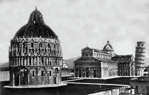 Pisa Prints: Pisa Duomo Battistero ( leaning tower in background ). Creator: Unknown