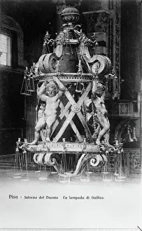 Pisa Prints: Pisa - Interno del Duomo La lampada Galileo. Creator: Unknown