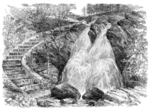 Ray Finned Fish Prints: Pisciculture - ponds at home and abroad: salmon-stairs, 1862. Creator: Unknown