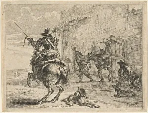 Dirck Stoop Prints: A Pissing Horse Bound to a Post, 1651. Creator: Dirck Stoop