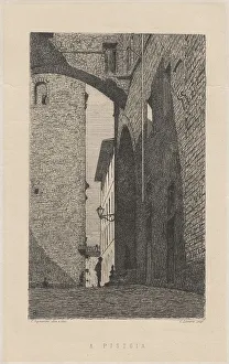 Street Lamp Prints: A Pistoia [In Pistoia], 1872. Creator: Telemaco Signorini