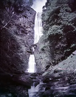 Cliffs Prints: Pistyll Rhaeadr Waterfall, Wales, c1955. Creator: Arthur Charles Kirby Ware