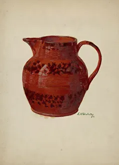 Oil On Paperboard Prints: Pitcher, 1936. Creator: Eugene Shellady