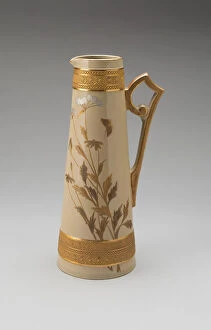 Butterflies Gallery: Pitcher, c. 1885. Creators: D.F. Haynes and Company, Chesapeake Pottery