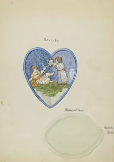 Heart Motif Prints: Pitcher, c. 1936. Creator: Barnes