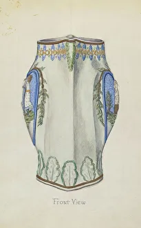 Heart Motif Prints: Pitcher, c. 1936. Creator: Barnes