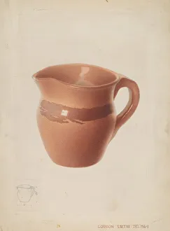 Artists Pencil Sketch Prints: Pitcher, c. 1936. Creator: Gordon Saltar