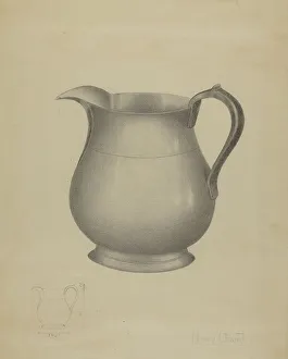 Graphite On Paper Prints: Pitcher, c. 1936. Creator: Henry Granet