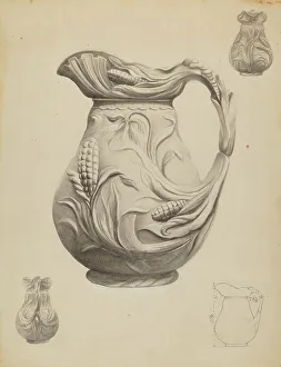 Wheat Sheaves Prints: Pitcher, c. 1936. Creator: Louis Annino